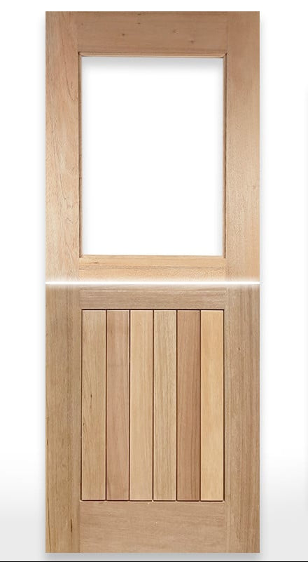 Wooden door with different designs labeled 'Dutch-1G -VGroove Door' on a white background, featuring the Crown Doors logo.
