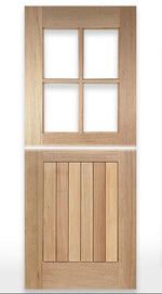 Wooden door with different design options labeled 'Dutch-4L -VGroove Door' on a white background.