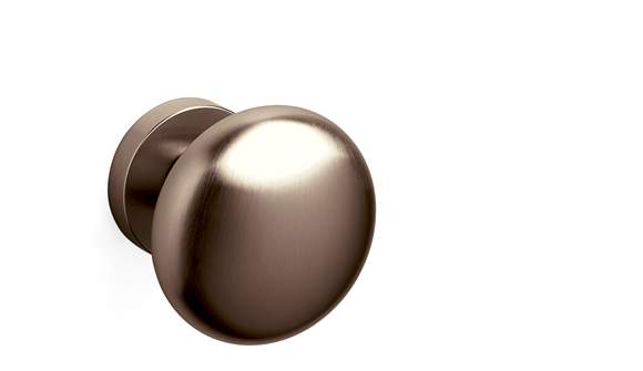 Bronze door handle on a white background