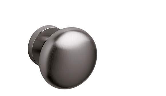 Metallic door knob on a white background