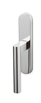 Chrome door handle on a white background