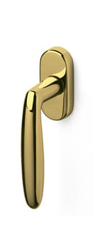 Gold door handle on a white background