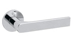 Chrome door handle on a white background