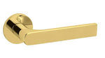 Gold door handle on a white background