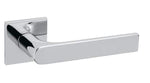 Chrome door handle on a white background