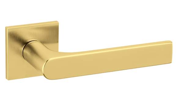 Gold door handle on a white background
