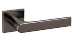 Metal door handle on a white background