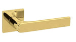 Gold door handle on a white background