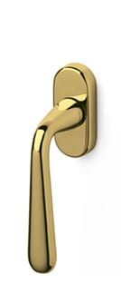 Gold door handle on a white background