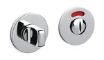 Two metallic door handles on a white background