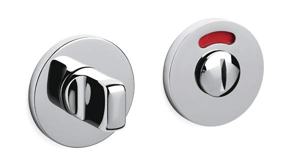 Two metallic door handles on a white background