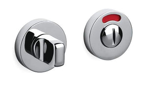 Two metallic door handles on a white background