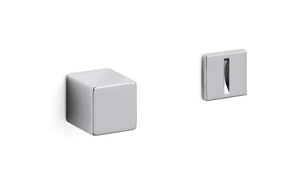 Two metallic square-shaped objects on a white background