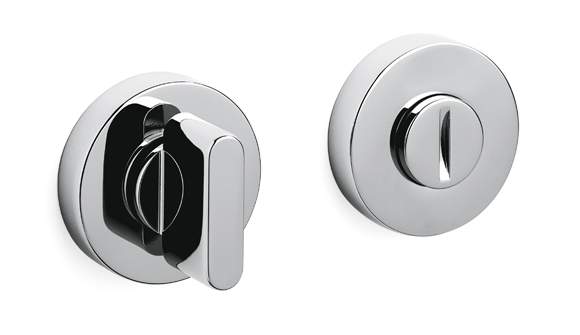Chrome door handles on a white background
