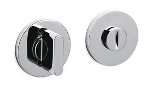 Chrome door handles on a white background