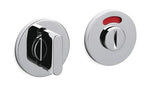 Two metallic door handles on a white background