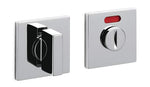 Two metallic control panels with knobs on a white background
