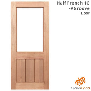 Half French 1G-Vgroove Entrance Door - Unglazed