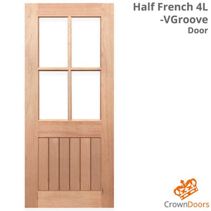 Half French 4L-Vgroove Entrance Door - Unglazed