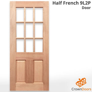 Half French 9L2P Entrance Door - Unglazed