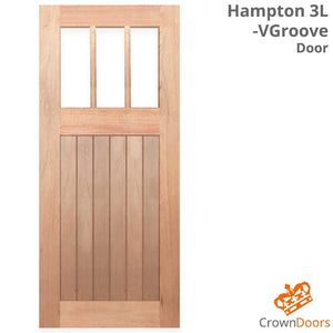 Hampton-3L-VGroove Entrance Door - Unglazed