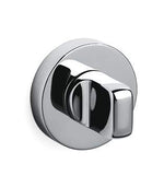 Chrome door handle on a white background