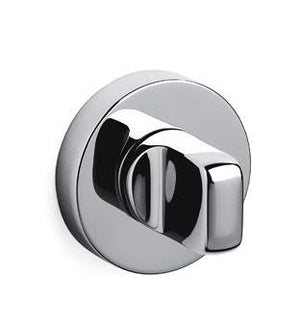Chrome door handle on a white background