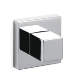 Chrome metal square with reflective surface on a white background