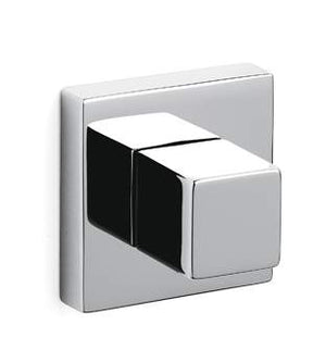 Chrome metal square with reflective surface on a white background