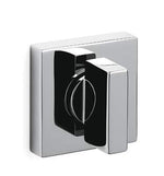 Chrome bathroom fixture on a white background