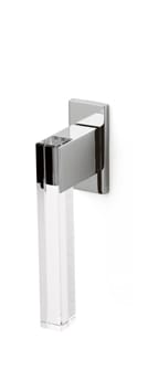 Chrome wall-mounted shower head on a white background