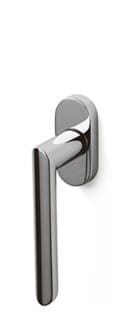 Chrome door handle on a white background