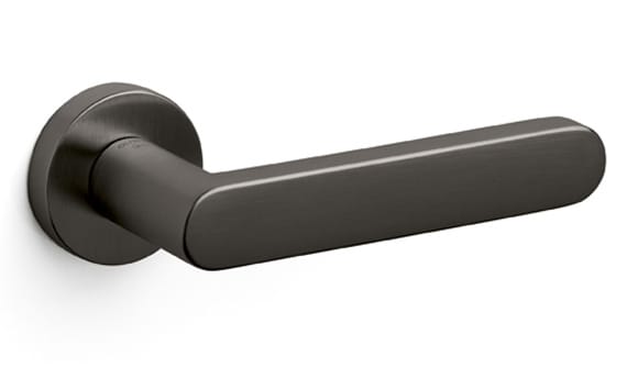 Black door handle on a white background