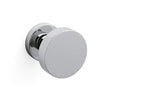 Chrome door handle on a white background