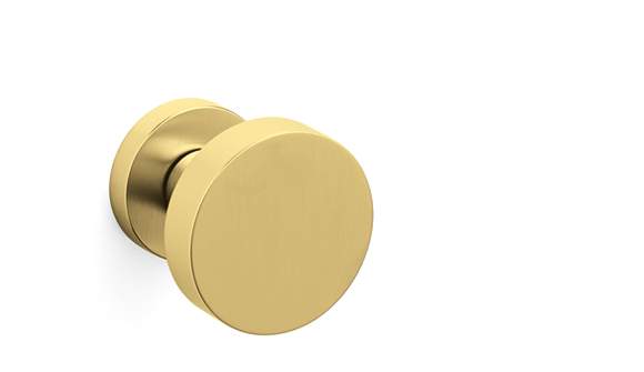 Gold door handle on a white background