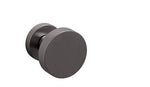 Metallic door handle on a white background
