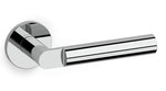 Chrome door handle on a white background