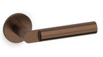 Bronze door handle on a white background