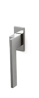 Chrome door handle on a white background