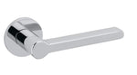Chrome door handle on a white background