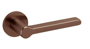 Black door handle on a white background
