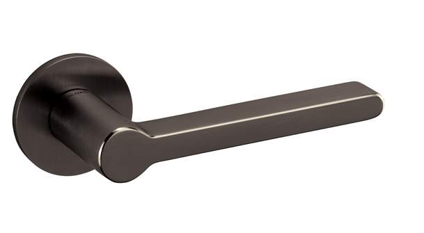 Black door handle on a white background