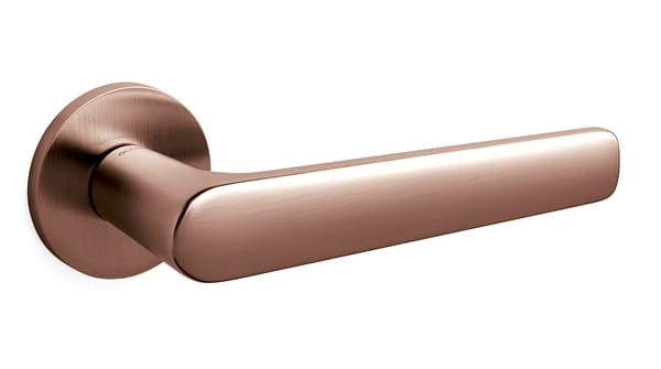 Bronze door handle on a white background