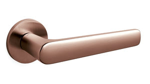Bronze door handle on a white background