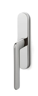 Chrome door handle on a white background