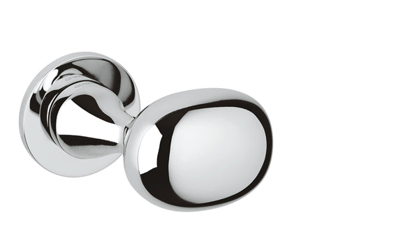Chrome door handle on a white background