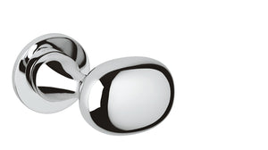 Chrome door handle on a white background