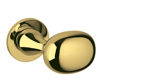 Gold door handle on a white background
