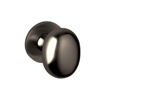 Metal door handle on a white background