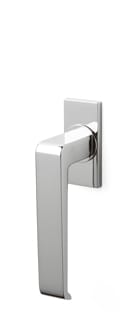 Chrome door handle on a white background